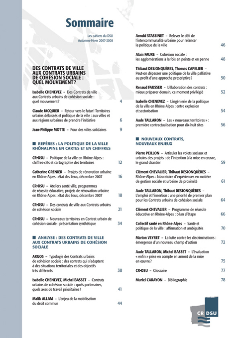 Des contrats de ville aux contrats urbains de cohésion sociale : quel mouvement ?