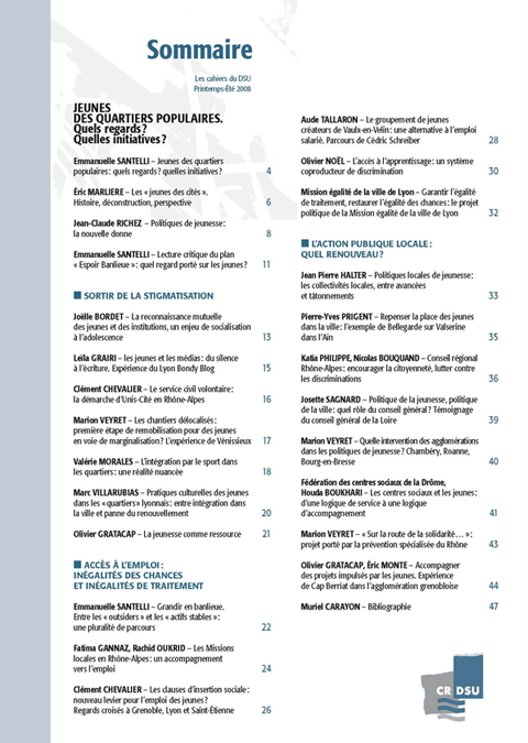 Jeunes des quartiers populaires. Quels regards ? Quelles initiatives ?