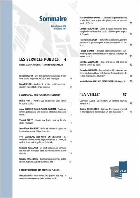 Les services publics. Entre adaptation et territorialisation