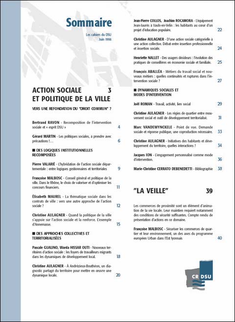 Action sociale et politique de la ville. Vers une refondation du « droit commun » ?